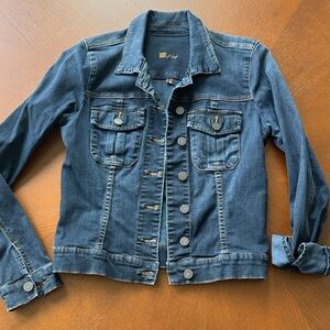 Kut from the Kloth Dark Denim Jacket with Gold Stitching